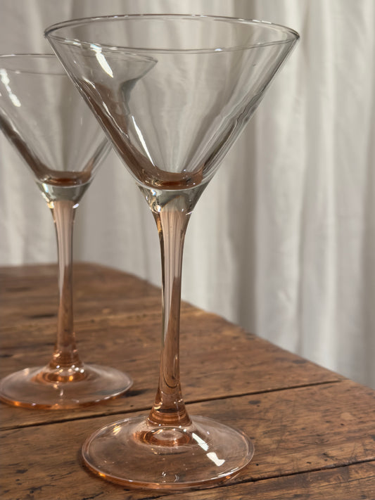 Lot de 4 verres à cocktail à pieds teintés