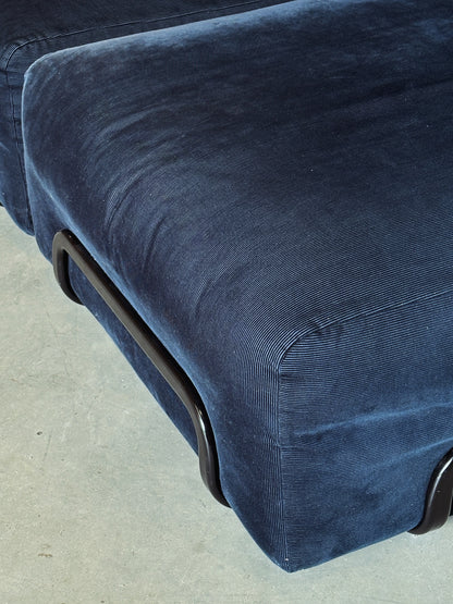 Le Rörberg - Canapé modulaire vintage en velours bleu nuit – 2 modules