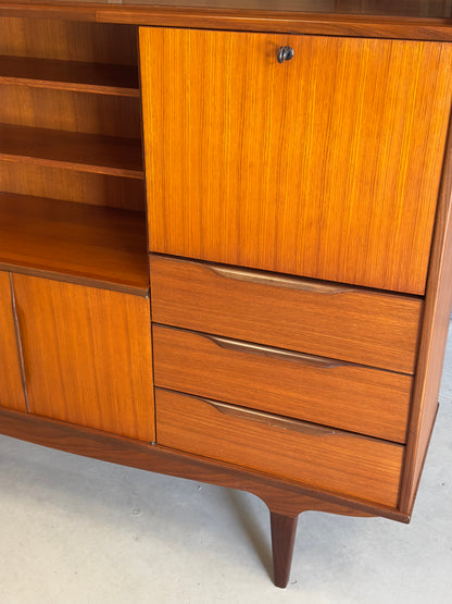 Grand meuble vintage style scandinave teck années 60 – bibliothèque secrétaire bar