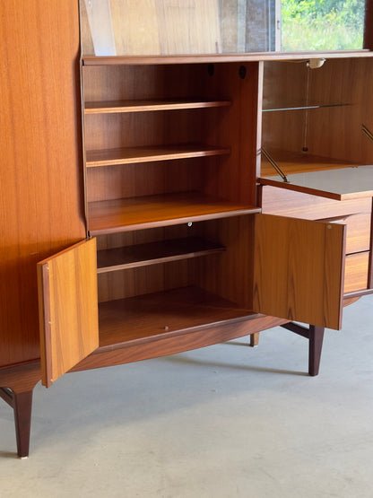 Grand meuble vintage style scandinave teck années 60 – bibliothèque secrétaire bar