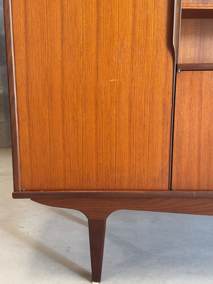 Grand meuble vintage style scandinave teck années 60 – bibliothèque secrétaire bar