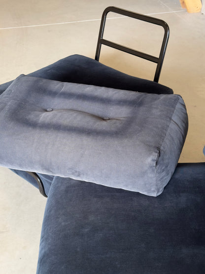 Le Rörberg - Canapé modulaire vintage en velours bleu nuit – 2 modules