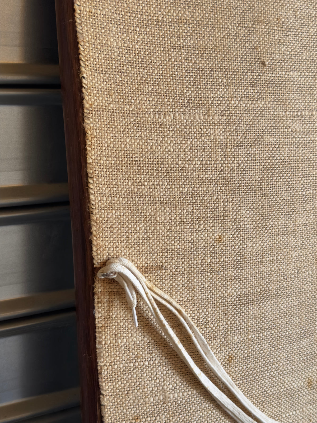 Miroir haut vintage en bambou et rotin – années 60/70