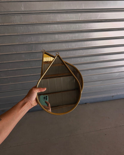 Trio de miroirs goutte – métal façon laiton