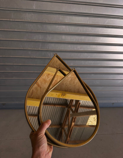 Trio de miroirs goutte – métal façon laiton