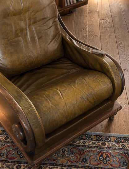 Salon esprit club anglais — canapé deux places & deux fauteuils