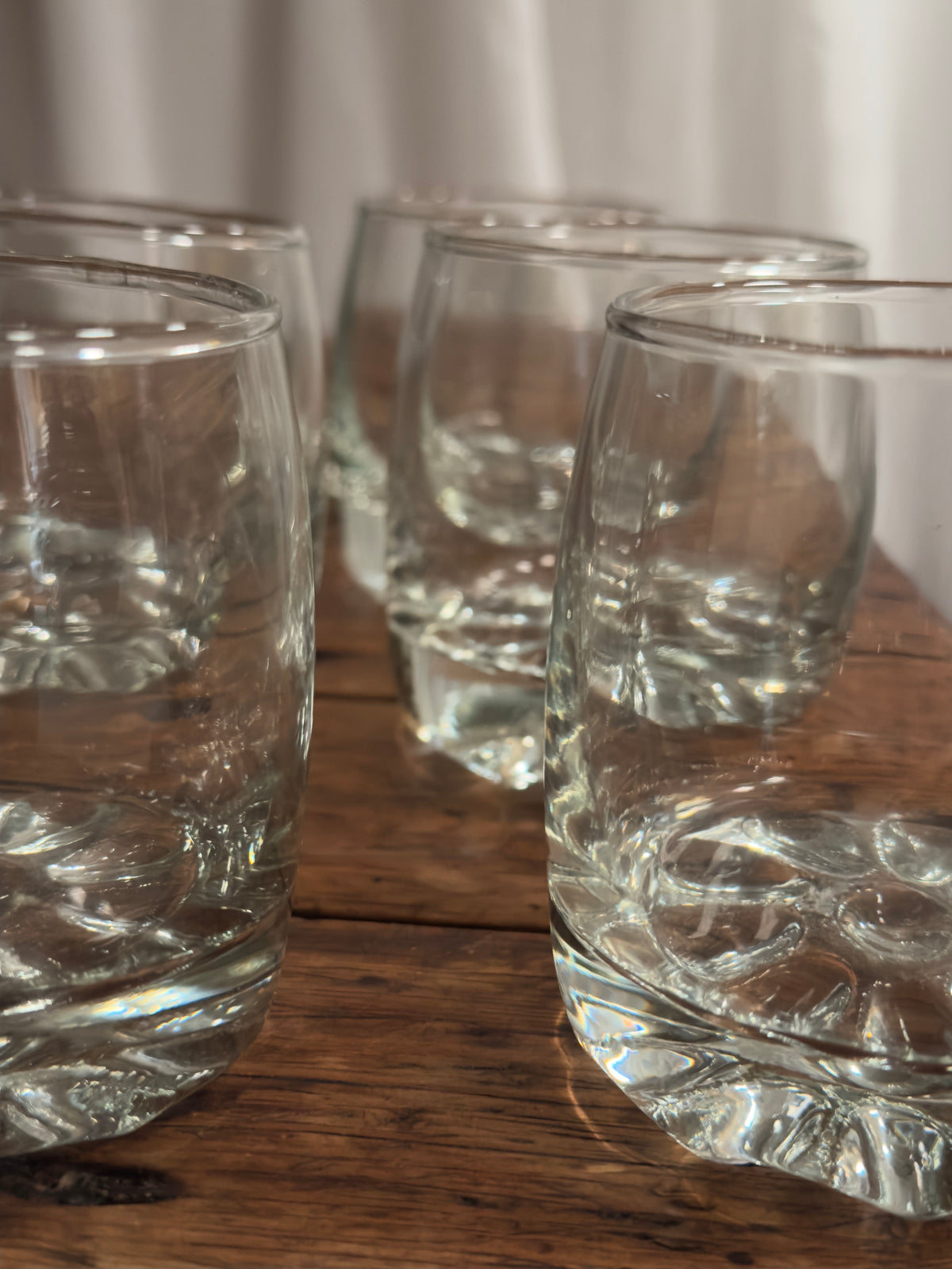 Lot de 5 verres à eau à fond fleuri