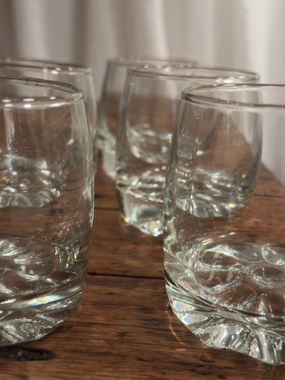 Lot de 5 verres à eau à fond fleuri