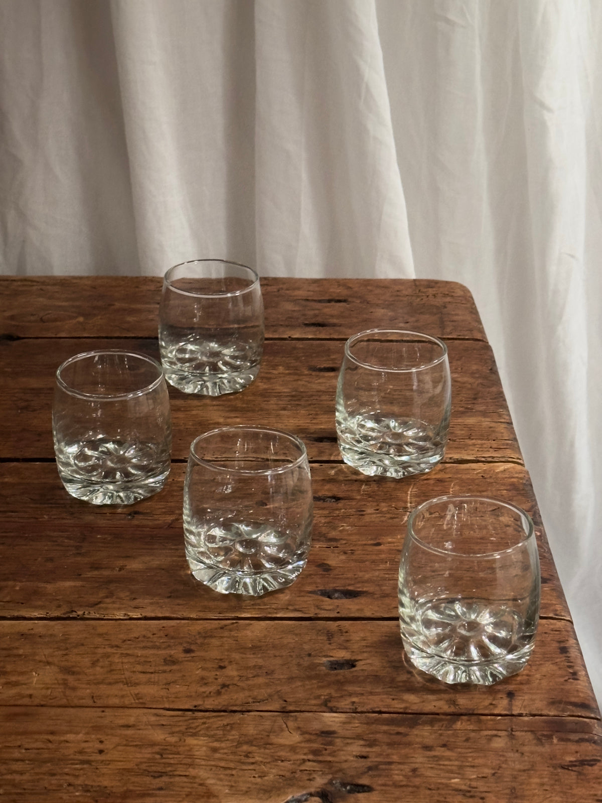 Lot de 5 verres à eau à fond fleuri