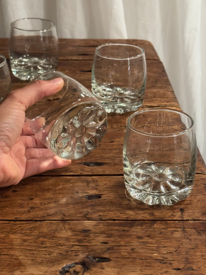 Lot de 5 verres à eau à fond fleuri